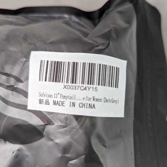 Sofeiyan 13 Inch Pony Tail Extension Dark Gray Clip In New In Package - Picture 6 of 9